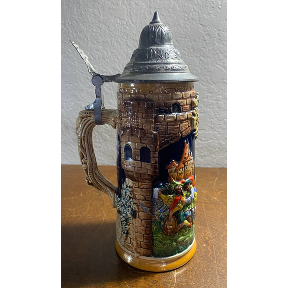 Vintage (1940 - 1950) Western West Germany Beer Stein Bar Decor - Picture 5 of 8